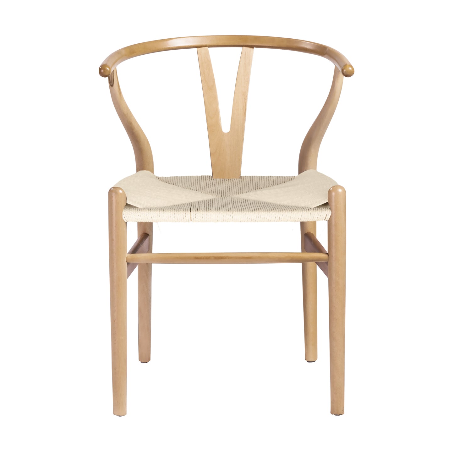 Evelina Side Chair in Natural Stained Frame and Natural Rush Seat - Set of 2