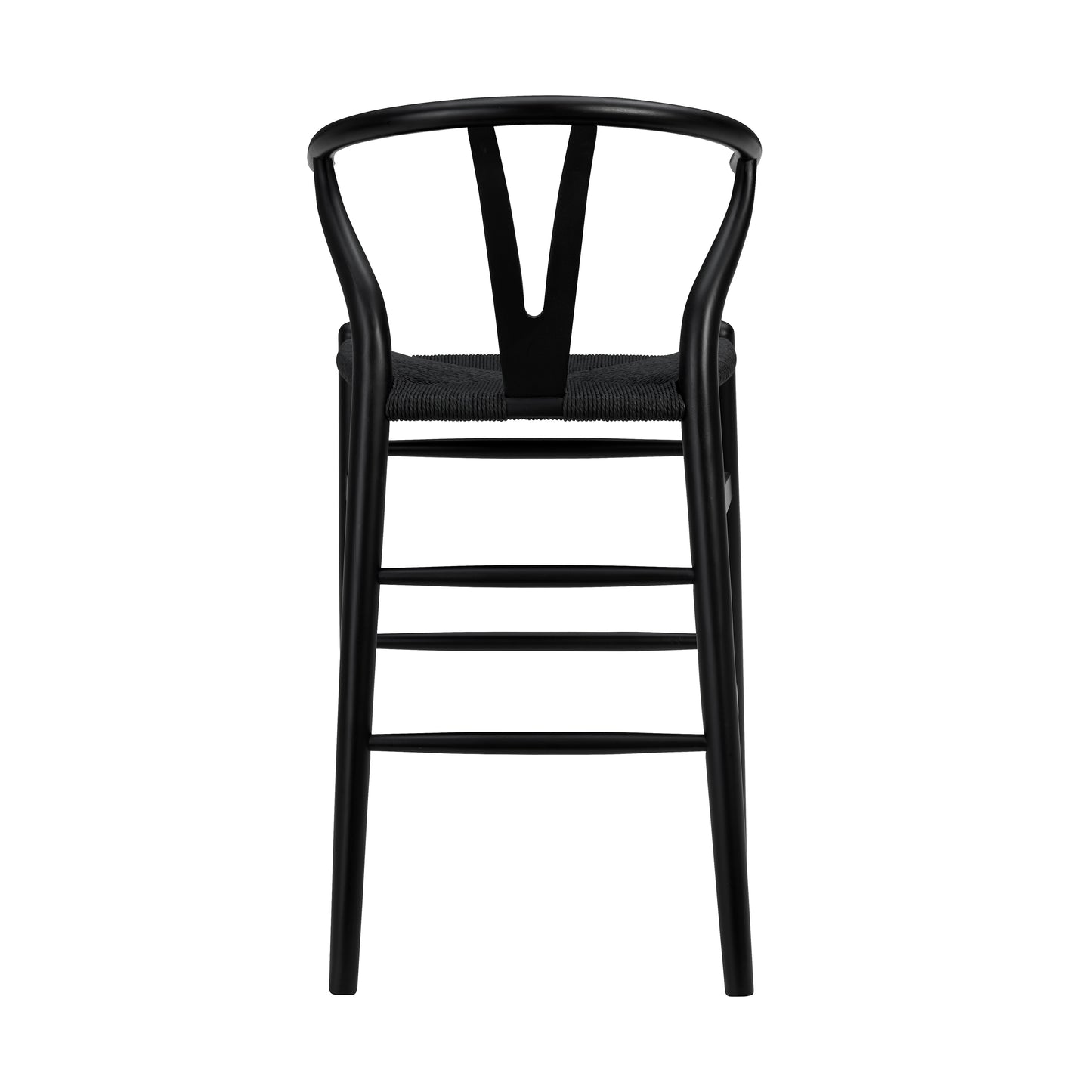 Evelina Counter Stool with Black Stained Frame and Rush Seat - Set of 1