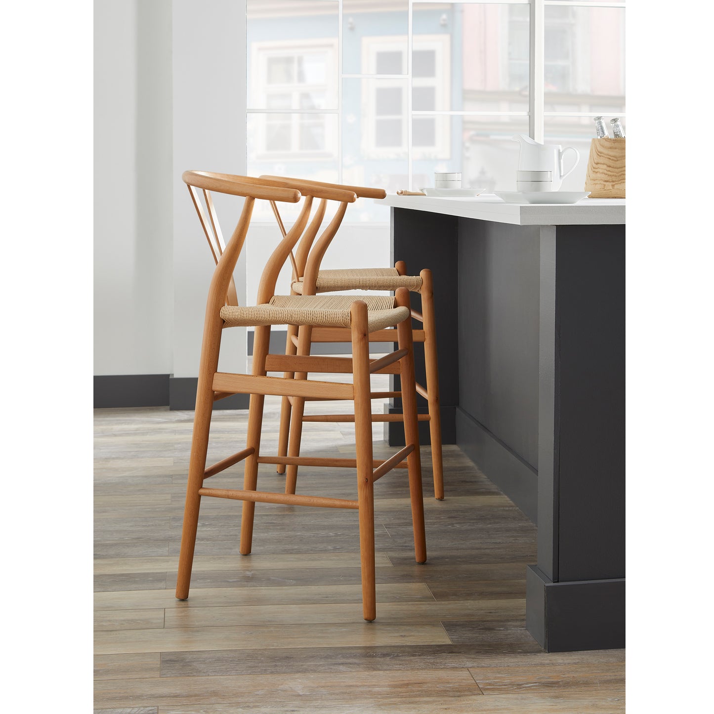 Evelina Counter Stool in Natural - Set of 1