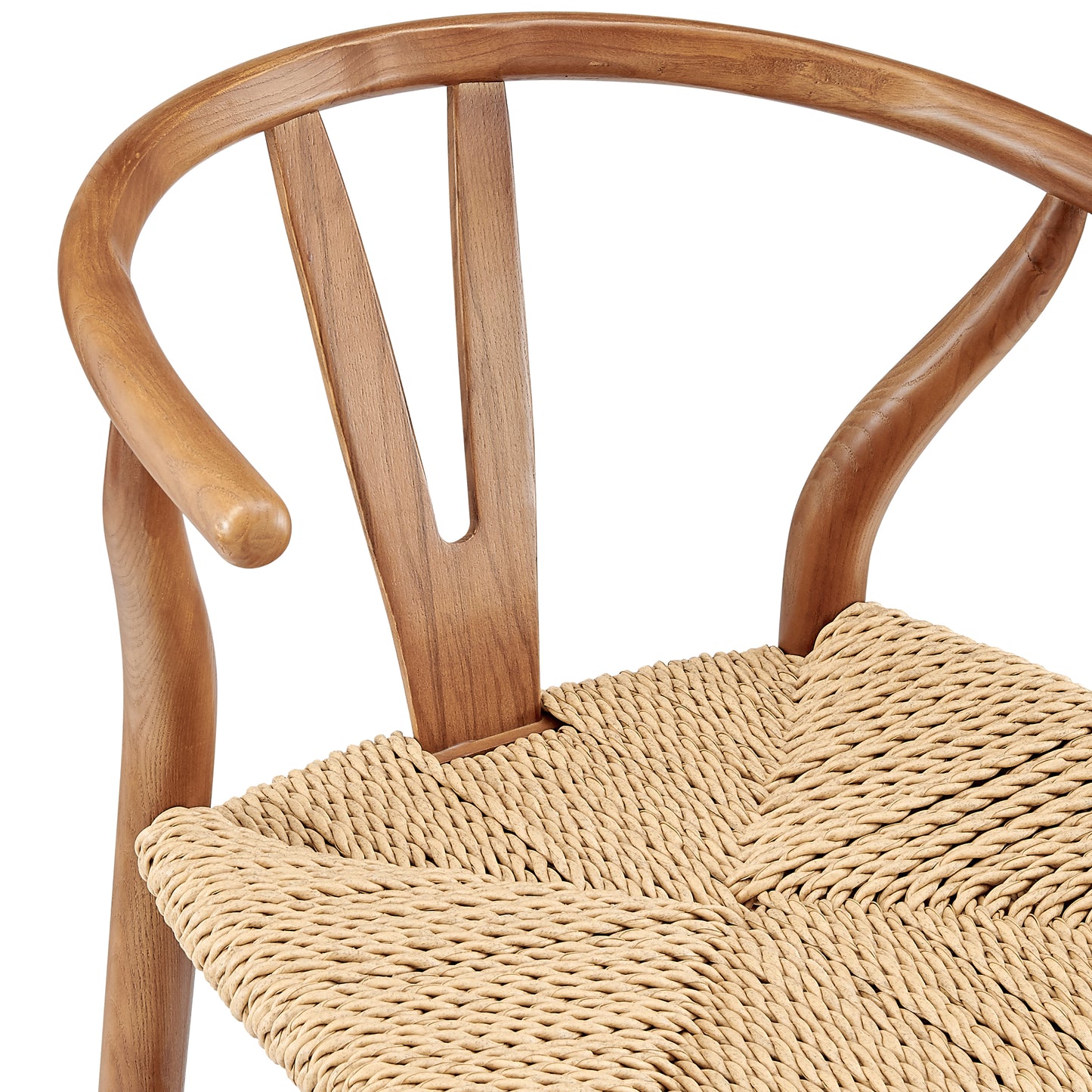 Evelina Outdoor Bar Stool in Golden Ash Frame and Natural Seat - Set of 1