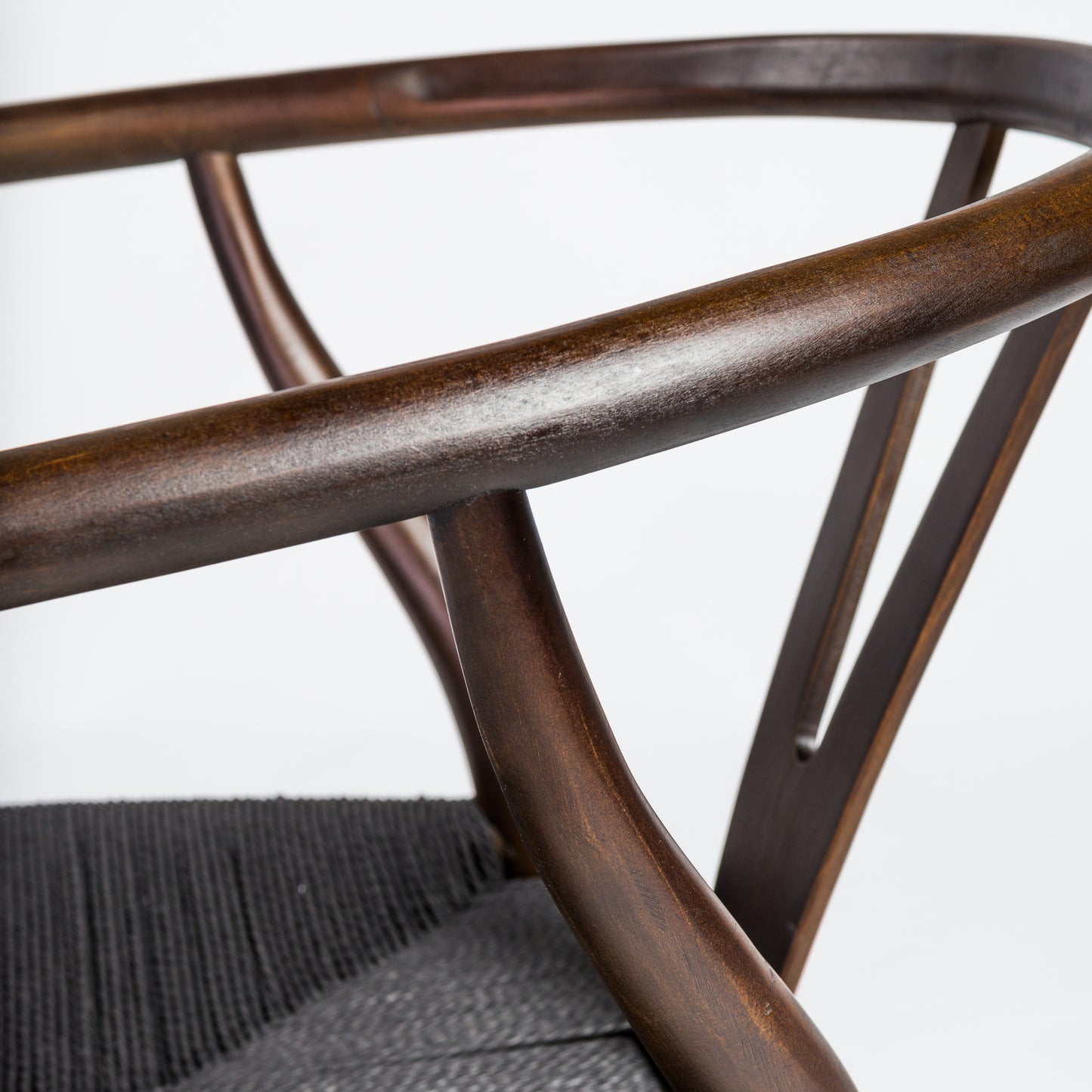 Evelina Side Chair with Walnut Stained Framed and Black Rush Seat - Set of 2