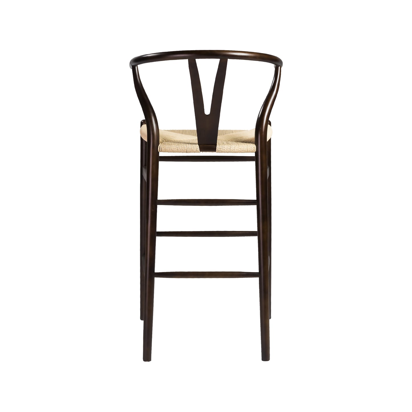 Evelina Bar Stool in Walnut and Natural Rush Seat - Set of 1
